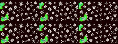 Hoş bir çiçek geçmişi var. Güzel kumaş deseni. Küçük bir çiçekte eskiz deseni. Raster illüstrasyonu.