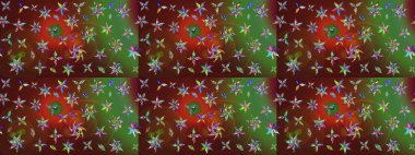 Raster illüstrasyonu. Çizim çiçek deseni duvar kâğıdı olarak kullanılabilir. Kahverengi renkte çiçekler.