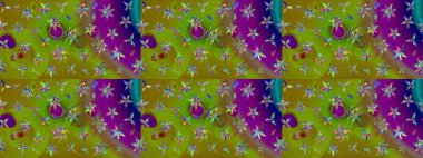 El çizimi. Çiçekli eskiz deseni. Suluboya çizimi. Yeşil renkte çiçekler.