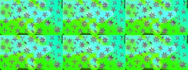 Yeşil renkli çiçekler. Raster illüstrasyonunda çiçek deseni çizimi.