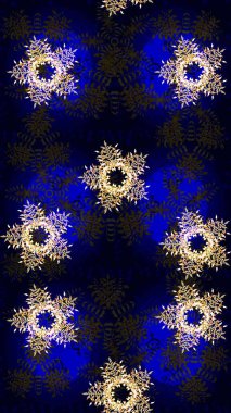 Raster illüstrasyonu. Güzel tasarım. Siyah, mavi ve gri kar taneleri. Kar tanelerinin soyut arkaplanlı Noel arkaplanı. Noel için tatil tasarımı, Yeni Yıl moda baskıları.