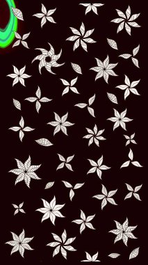 Soyut çiçek çizim kalıbı arka planı. Raster deseni. Raster illüstrasyonu. Siyah renklerde. Küçük çiçekte sevimli çiçek deseni var..