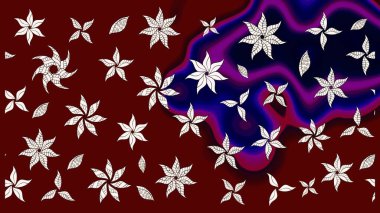 Çiçekli karalama şeklinde Raster çiçek deseni. Kibarca, kırmızı renkte yaz çiçekleri. Raster illüstrasyonu.