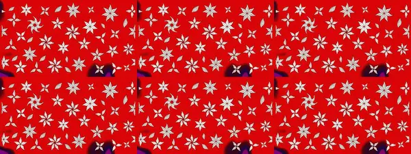 Raster illüstrasyonundaki çiçek desenli çizim. Kırmızı renkte çiçekler.