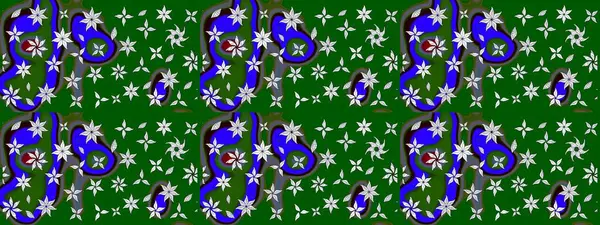 Çiçek. Yeşil renklerde. Taslak dekoratif arka plan, çiçek mandala. Raster illüstrasyonu.