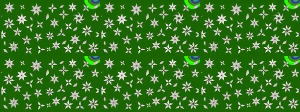 Yumuşak, yeşil renkli yaz çiçekleri. Küçük çiçekteki sevimli çiçek deseni. Raster illüstrasyonu. Raster deseni.