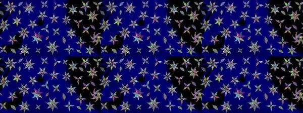 Raster illüstrasyonu. Eskiz geçmişi. Kumaş, tekstil, duvar kağıdı baskısı için. Eski usul. Renkli desenli eskiz deseni, mavi çiçekler ve dekoratif elementlerle.