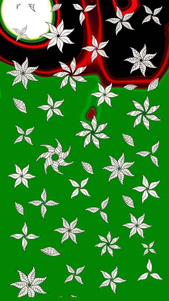 Çiçek. Taslak dekoratif arka plan, çiçek mandala. Yeşil renklerde. Raster illüstrasyonu.