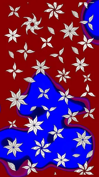 Soyut etnik raster çizim kalıbı. Kabile sanatı boho baskısı, klasik çiçek arkaplanı. Arkaplan dokusu, duvar kağıdı, kırmızı renkli çiçek teması.