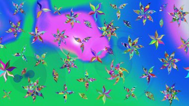 Küçük çiçekte güzel bir çiçek deseni var. Çiçekli çiçek deseni, suluboya. Raster deseni.