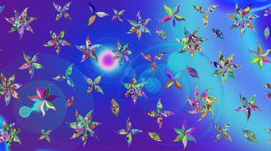 Renkli Bahar Teması eskiz kalıbı. Karalama çiçeği. Düz Çiçek Elementleri Tasarımı. Zentangle soyut çiçekleri. Raster illüstrasyonu. Şirin kumaş deseni.