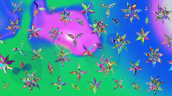 Küçük çiçekte güzel bir çiçek deseni var. Çiçekli çiçek deseni, suluboya. Raster deseni.