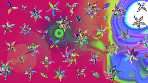 Şirin çiçekler. Çizgi çizimi kalıbı. Raster Moda kumaş deseni.