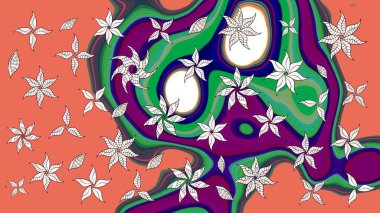 Tekstil veya kitap kapakları, imalat, duvar kağıtları, baskı, hediye paketi ve yapıştırma kitabı için çiçek eskizi geçmişi. Küçük çaplı çiçeklerdeki basit şirin desenler. Raster illüstrasyonu.