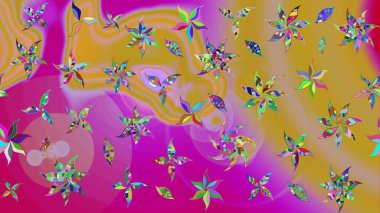 Sarı renklerde. Raster illüstrasyonu. Sarı renkli sarı papatya deseni.