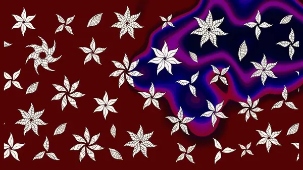 Çiçekli karalama şeklinde Raster çiçek deseni. Kibarca, kırmızı renkte yaz çiçekleri. Raster illüstrasyonu.