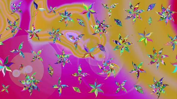 Sarı renklerde. Raster illüstrasyonu. Sarı renkli sarı papatya deseni.