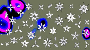 Tomurcukları çiçek olan sevimli bir çiçek deseni. Eski usul. Raster. Raster illüstrasyonu. Kumaş, tekstil, duvar kağıdı baskısı için. Taslak arkaplan.