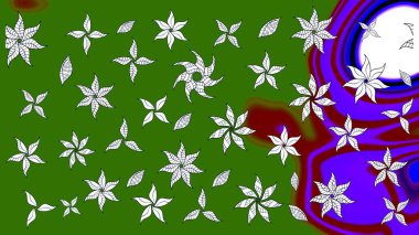 Robot resim. Küçük çiçekteki sevimli çiçek deseni. Raster illüstrasyonu.