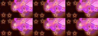 Farklı kar taneleri toplayıcısı, siyah, pembe ve kahverengi renklerde kış elementleri. Raster Noel soyut renkli arkaplan ve tatlı kar tanesi.