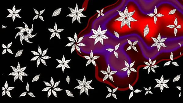 Gömlek, arka plan modelini çiz. Tropik çiçekler. Siyah renkte çiçekler.