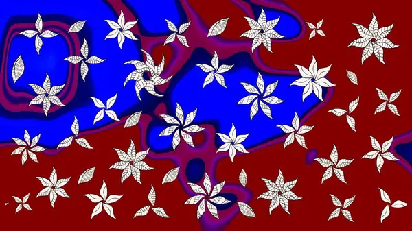 Taslak dekoratif arka plan, çiçek mandala. Kırmızı renklerde. Raster illüstrasyonu. Çiçek..