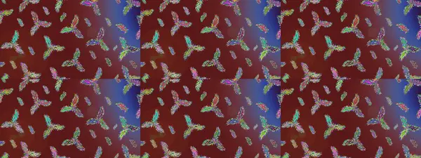 Kar tanesi süsleme deseni. Kar taneleri deseni. Kar taneleri arka planda. Raster illüstrasyonu. Arkaplanda soyut kar taneleri izole edilmiş düz tasarım.