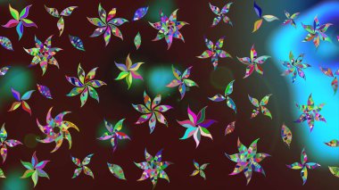 Çiçekli çiçek deseni, suluboya. Raster deseni. Küçük çiçekte güzel bir çiçek deseni..