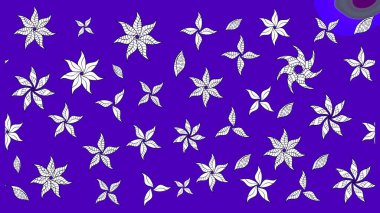 Çiçek ve yapraklı çiçek deseni. Küçük çiçekli şirin bir desen. Raster illüstrasyonu.