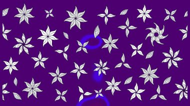 Çiçek buketleriyle klasik bir eskiz şekli. Raster illüstrasyonu. Menekşe renklerinde.