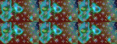 Yeşil renklerde. Çiçekli güzel suluboya desen. Raster illüstrasyonu.