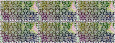 Gri renklerde. Raster deseni. Raster illüstrasyonu. Küçük çiçekteki sevimli çiçek deseni. Soyut çiçek pürüzsüz desen arkaplanı.