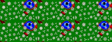 Yeşil çiçekli eskiz deseni, suluboya çiçek deseni, sevimli çiçek, duvar kağıdı, kart veya kumaş için fayanslı. Raster - stok.