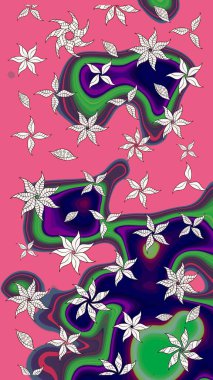 Raster illüstrasyonu. Çiçeğin suluboya çizimlerinin mükemmel deseni. Eski model. Dekorasyon ve tasarım için güzel bir desen. Suluboya çizim kalıbı. Moda yazdırma.