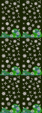 Raster Illustrasyon 'daki Çiçek Deseni' nin son moda çizimi. Güzel kumaş deseni. Renkli Yaz Temalı eskiz kalıbı. Düz Çiçek Elementleri Tasarımı.