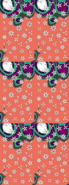 Robot resim. Raster illüstrasyonu. Küçük çiçekte sevimli çiçek deseni var..