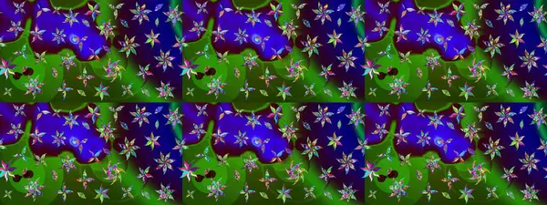 Halk tarzı. Parlak renkli çiçekli ve yeşil yapraklı harika bir çiçek deseni. Moda baskıları için zarif bir şablon. Modern çiçek arkaplanı.