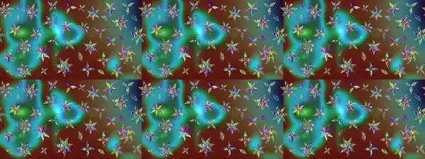 Yeşil renklerde. Çiçekli güzel suluboya desen. Raster illüstrasyonu.