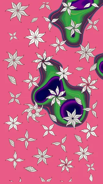 Raster illüstrasyonu. Küçük çiçekteki sevimli çiçek deseni. Çizim.