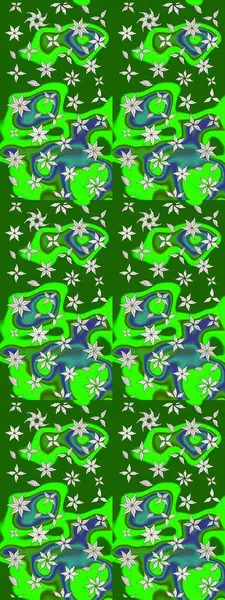 Bahar çiçekleriyle güzel bir çiçek deseni çizmişsin. Güzel kumaş deseni. Raster illüstrasyonu.