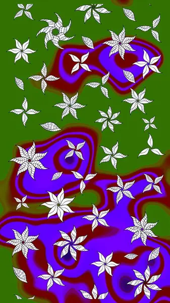 Millefleur 'lar. Oldukça eski bir besin torbası deseni, küçük yeşil renkte, çiçekler. Tekstil, kumaş, kapaklar, duvar kağıtları, baskı, paket, koleksiyon defteri, örgü, dekupaj için çiçek arkaplanı..