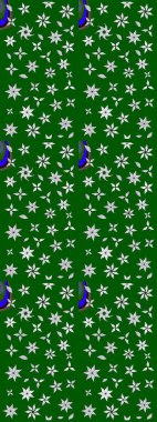 Yeşil renkte güzel çiçekler, suluboya desenli, duvar kağıdı, kart ya da kumaş için fayanslı eskizler. Raster..