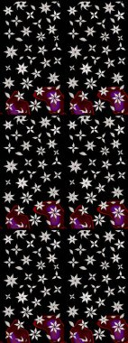 Düz Çiçek Elementleri Tasarımı. Çocuk stili. Renkli Bahar Teması eskiz kalıbı. Çiçekli çizim raster arkaplanı.