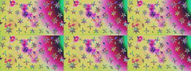 Küçük çiçekteki sevimli çiçek deseni. Tarafsız renklerde çiçekler. Raster illüstrasyonu.