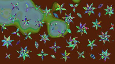 Karalama çiçeği. Düz Çiçek Elementleri Tasarımı. Güzel kumaş deseni. Raster illüstrasyonu. Renkli Bahar Teması eskiz kalıbı. Zentangle soyut çiçekleri.