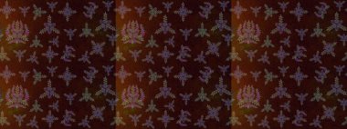 Raster illüstrasyonu. Çizim çiçek deseni duvar kâğıdı olarak kullanılabilir. Kahverengi, siyah ve yeşil renkte çiçekler.