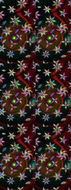 Siyah, kahverengi ve mavi renkli güzel çiçekli eskiz deseni, suluboya çiçek deseni, duvar kağıdı, kart veya kumaş için fayanslı. Raster..