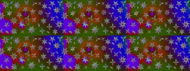 Raster illüstrasyonu. Çiçekli karalama şeklinde Raster çiçek deseni. Yumuşak, yeşil renkte bahar çiçekleri.