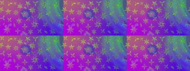 Çiçekli karalama şeklinde Raster çiçek deseni. Nazik, sevimli çiçek arkaplanı. Mor renkte çiçekler.