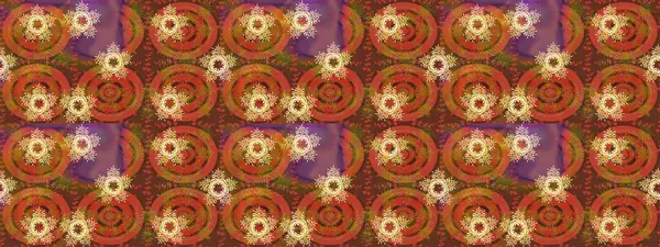 Kış konsepti Düz yatıyordu. Kahverengi, turuncu ve mor renkte kar tanelerinden oluşan kış deseni. Raster illüstrasyonu.